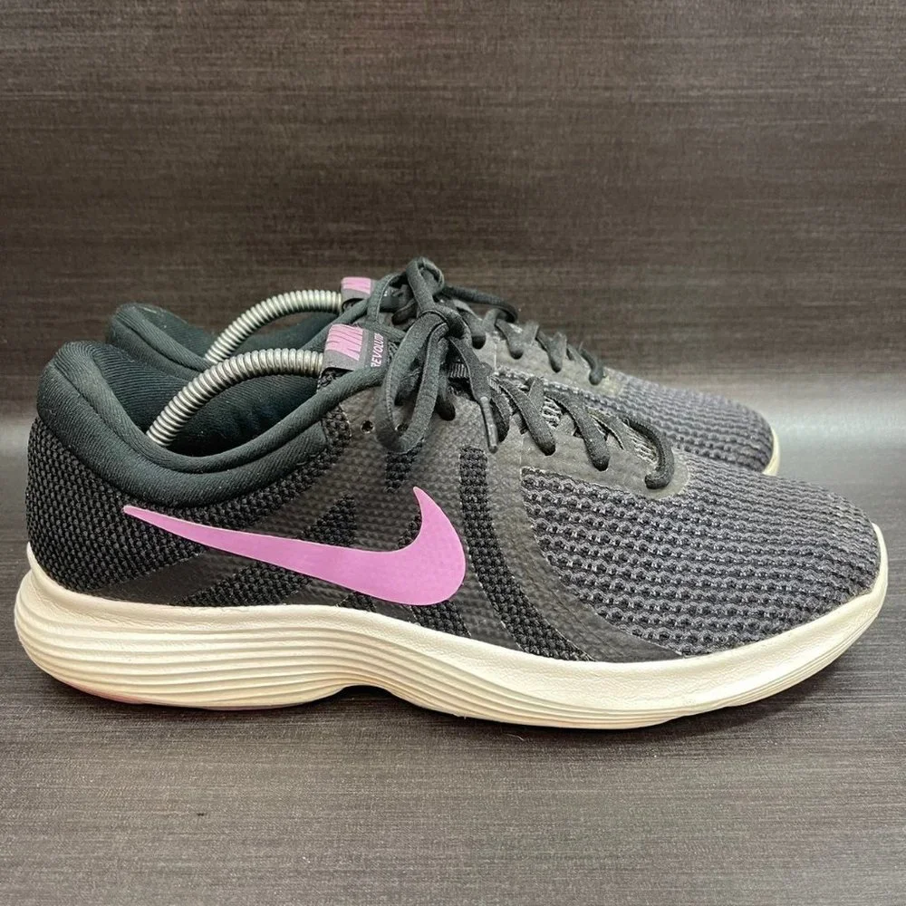 Nike Revolution 4 Women's Size 10 Black Purple Running Athletic Shoes